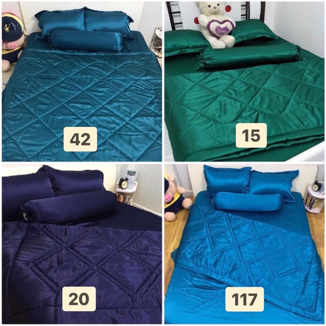 Bộ ga phi lụa m6( 2 bao nằm, 1 bao ôm, 1 drap) | BigBuy360 - bigbuy360.vn