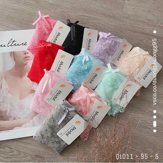 5 Quần Lót Ren Đính Hoa Nơ Cao Cấp , Quần Lót Ren Nữ Xinh Xắn Shop YUNA