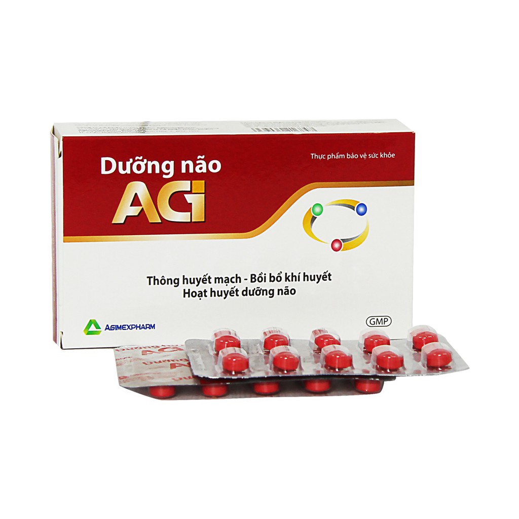 Viên uống hoạt huyết dưỡng não, cải thiện trí nhớ, chóng mặt - Dưỡng não Agi - Đinh lăng + Bạch quả Ginkgo Biloba