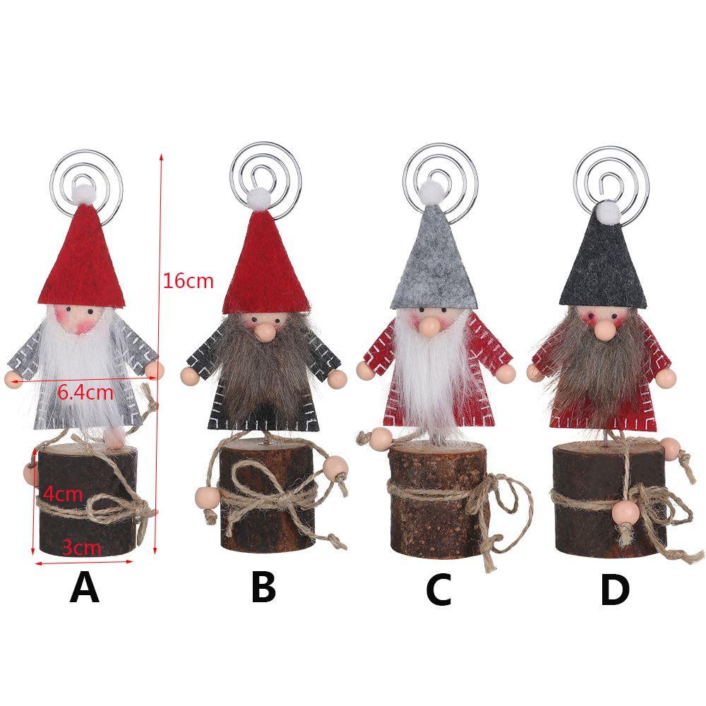 Giá Đỡ Thẻ Ghi Chú Bằng Gỗ Hình Ông Già Noel &amp; Người Tuyết Màu Cầu Vồng Trang Trí Tiệc Cưới / Nhà Cửa DIY