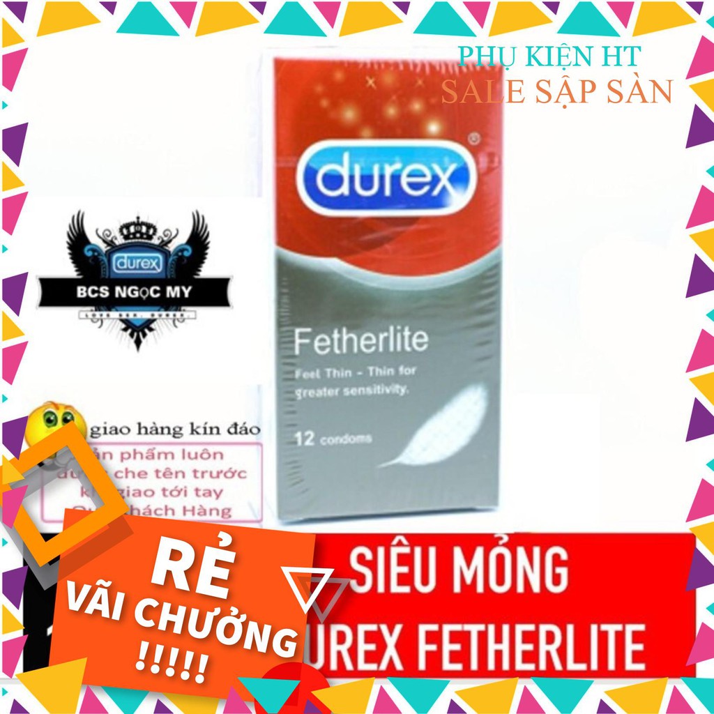 [ GIÁ SỈ ] Hộp Durex Fetherlite SIÊU MỎNG MANG LẠI CẢM GIÁC CHÂN THẬT NHẤT 12 chiếc