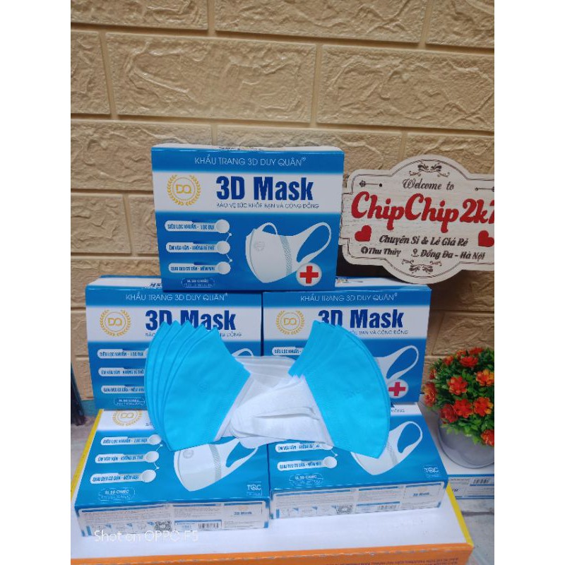 (Chính hãng) Hộp khẩu trang 3d mask Duy Quân 50 cái