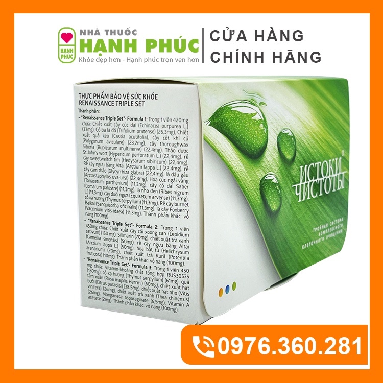 Bộ 3 Thải Độc Siberian Triple Set Renaissance Thanh Lọc Cơ Thể Toàn Diện Từ Siberi Nga, Date Mới Nhất