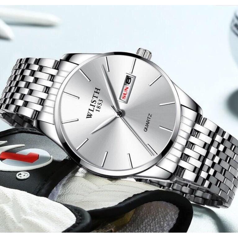 Đồng hồ nam cao cấp dây thép hiệu Wlisth chính hãng