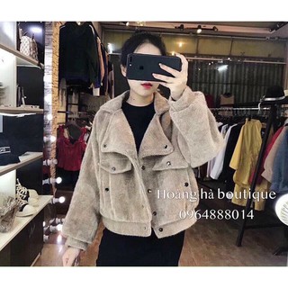Áo khoác dạ nhung cúc bấm