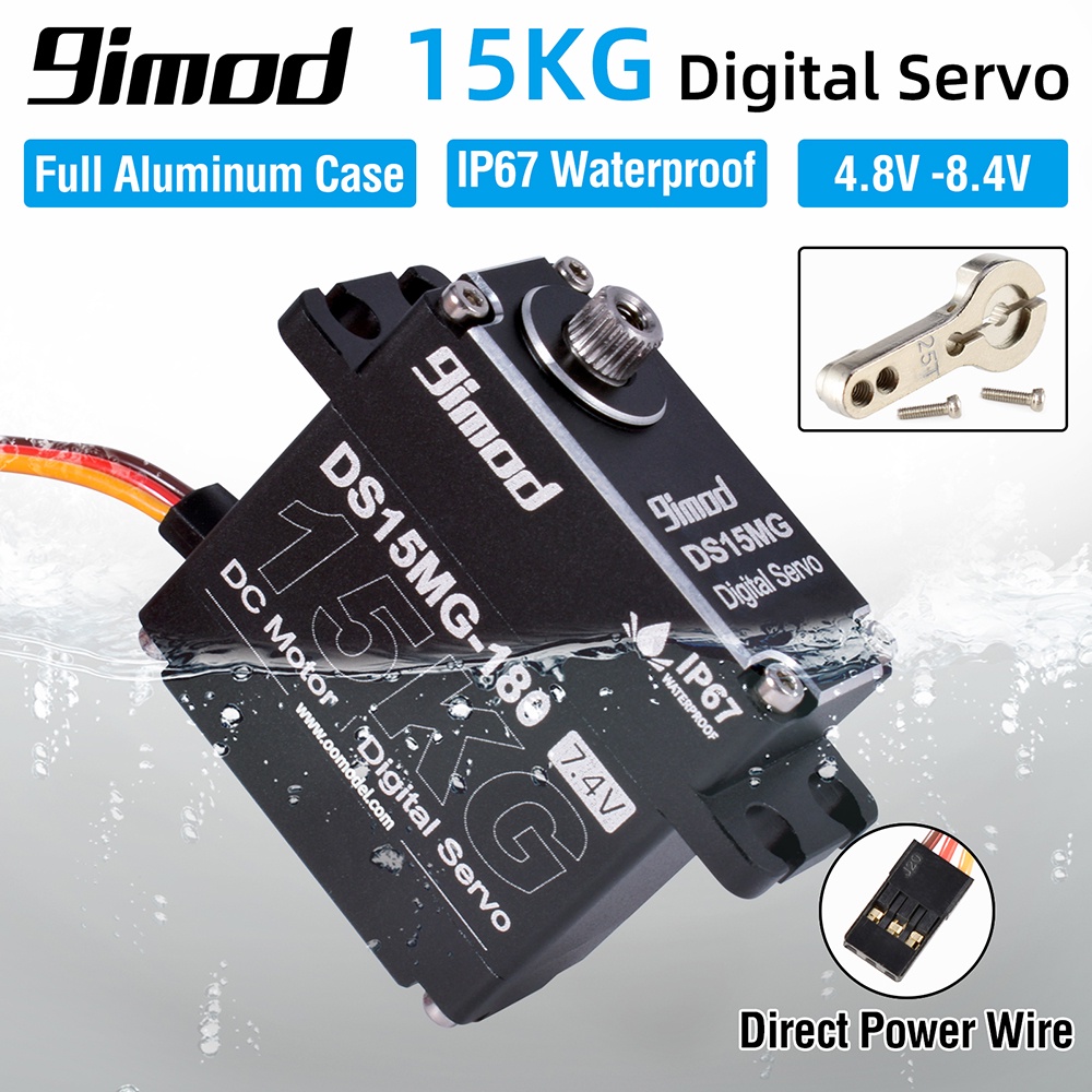Động Cơ Servo 9imod DS15MG 15kg Cho Xe Điều Khiển Từ Xa 1: 8 1: 10 SCX10 TRX4 D90