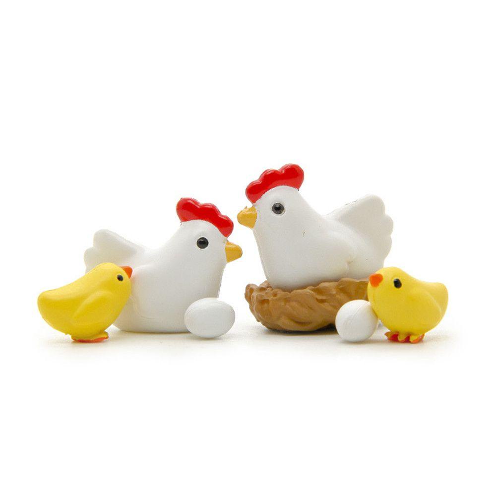 Set 4 Đồ trang trí Gà Con Mini Trang Trí Nhà Búp Bê