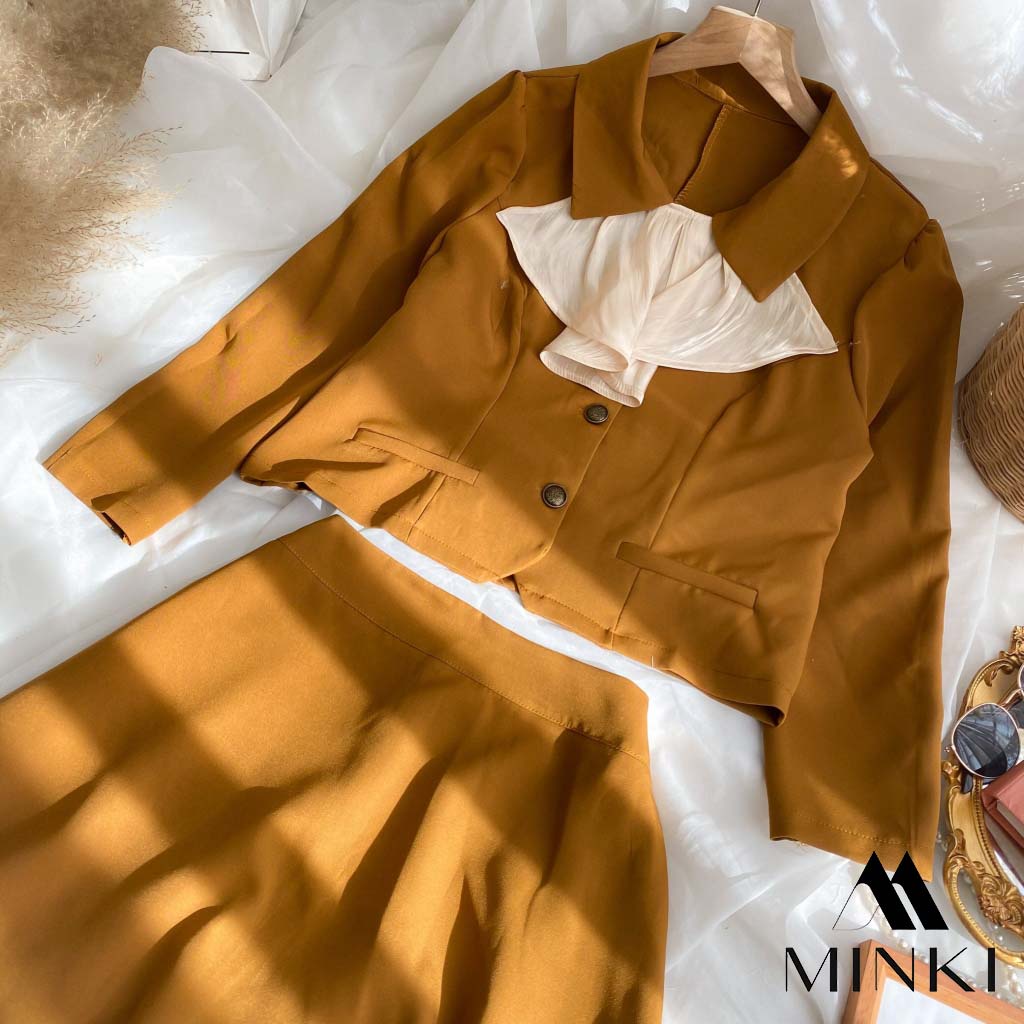 🌸SET SƠ MI NÂU CỔ BÈO TRẮNG - CHẤT LIỆU CAO CẤP - NÂU KẾT HỢP CỔ TRẮNG | BigBuy360 - bigbuy360.vn