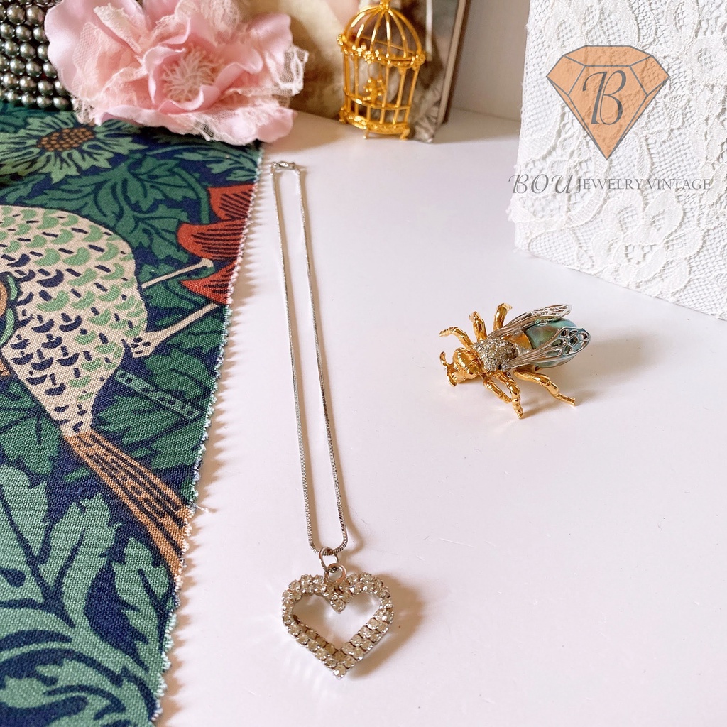 DÂY CHUYỀN HÌNH TRÁI TIM SECONDHAND TRANG SỨC SI NHẬT BẢN BOU JEWELRY VINTAGE MÃ VC202