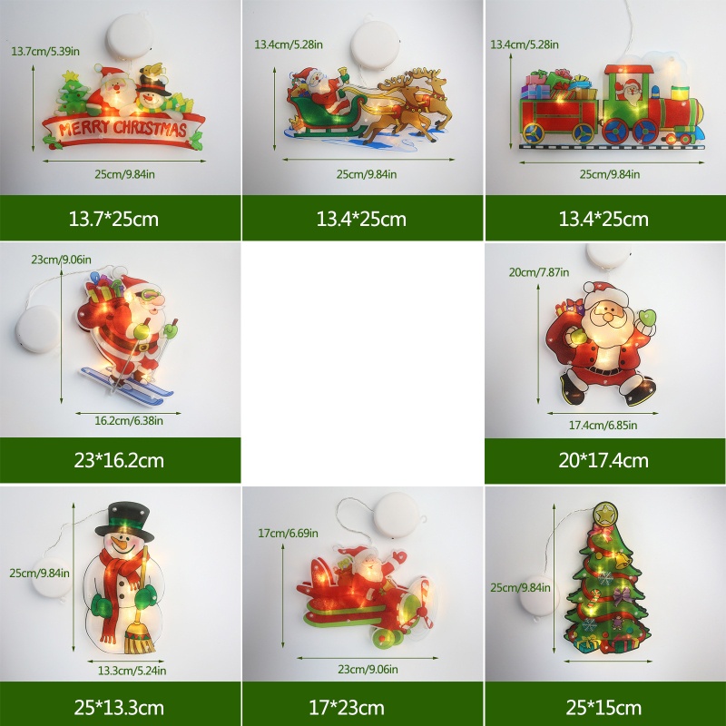 Phụ Kiện Trang Trí Giáng Sinh Hình Ông Già Noel / Người Tuyết Có Giác Hút Gắn Cửa Sổ