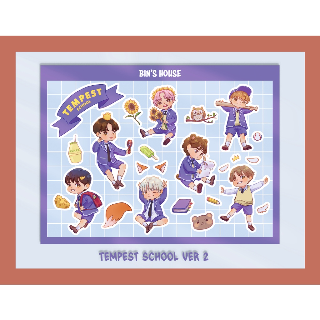 BIN'S HOUSE | Sticker TEMPEST SCHOOL - nhãn dán trang trí dễ thương