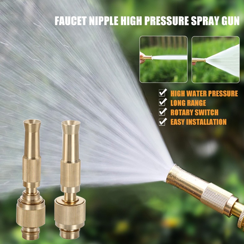 Đầu vòi xịt tăng áp bằng đồng rửa xe, tưới cây điều chỉnh nhiều chế độ