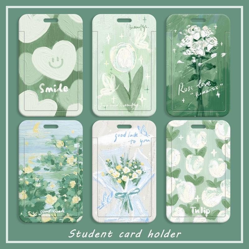 Vỏ Bọc Bảo Vệ Thẻ ID / Thẻ ID Họa Tiết Tranh Sơn Dầu Hoa Kiểu Nhật Bản