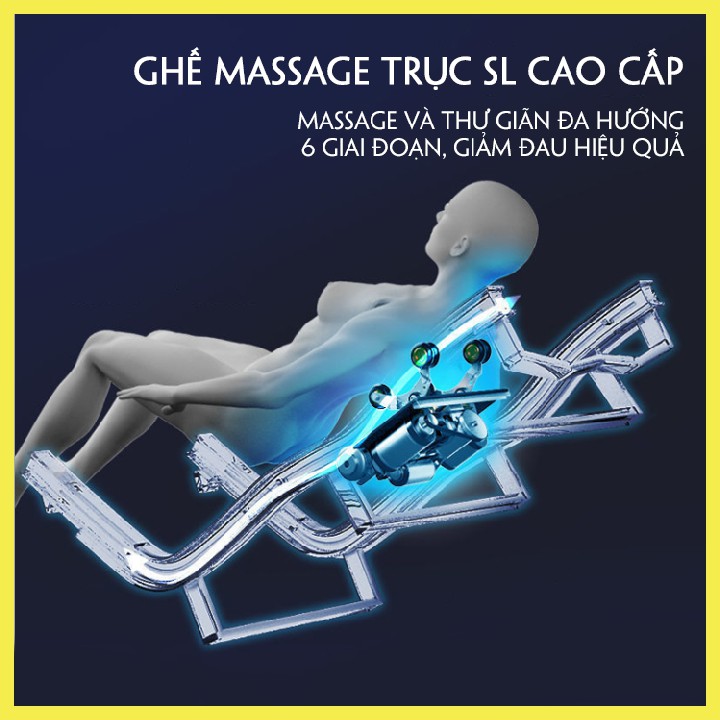Ghế massage toàn thân trục SL cao cấp,Ghế Massage Trị Liệu Sử dụng Công Nghệ Nhật Bản Con Lăn Di Động Tự Dò Huyệt