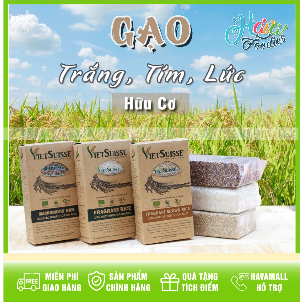 [HÀNG CHÍNH HÃNG] Gạo Thơm Hữu Cơ VietSuisse 1kg – Organic Fragrant Rice