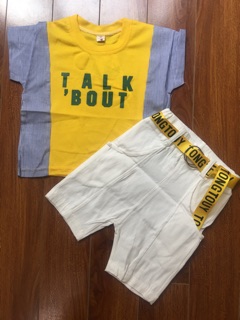 Set áo phông, quần kaki co dãn bé trai