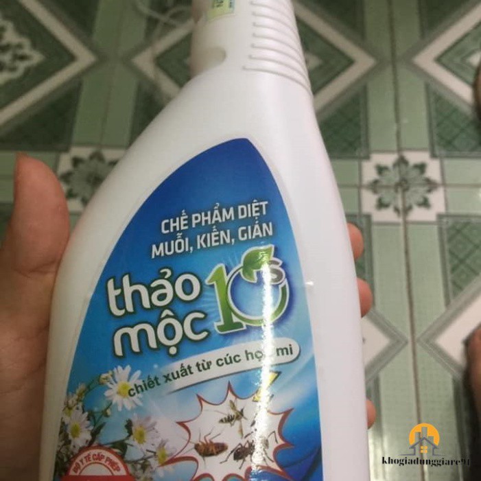 Bình Xịt Diệt Muỗi Kiến Gián Mối Sinh Học THẢO MỘC 10S Hương Sả Chanh (Chai 500ml)