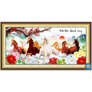 Tranh đính đá ngựa Mã Đáo Thành Công. Kích thước: 200x95cm