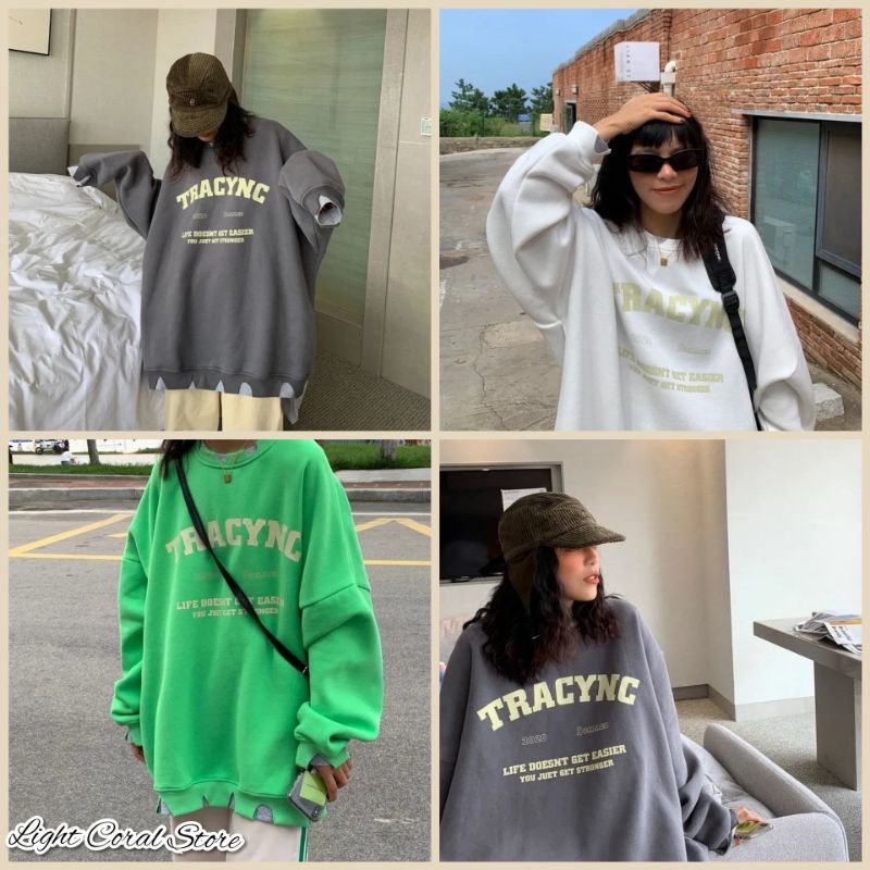 (ORDER) Áo sweater nỉ ulzzang in chữ form rộng các màu phối viền sóng mix màu có size