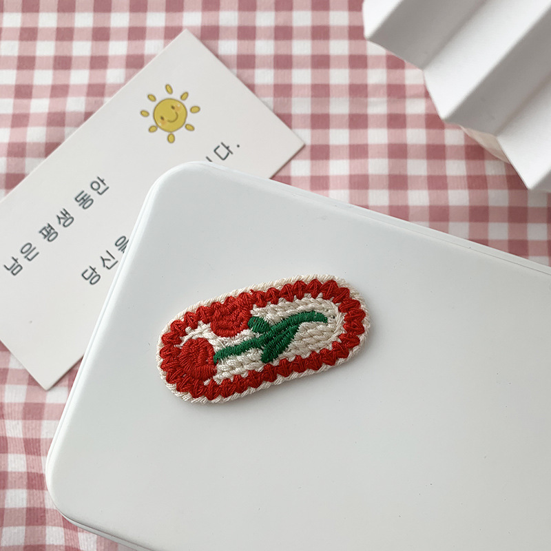 Kẹp Tóc Hình Quả Cherry Bằng Len Màu Đỏ Dễ Thương Phong Cách Hàn Quốc Mừng Năm Mới