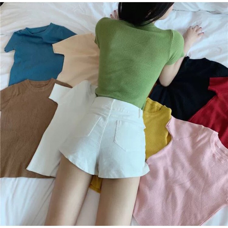 [HÀNG QUẢNG CHÂU] Áo Len Tăm, Áo Dệt Kim Cộc Tay Hàng Quảng Châu