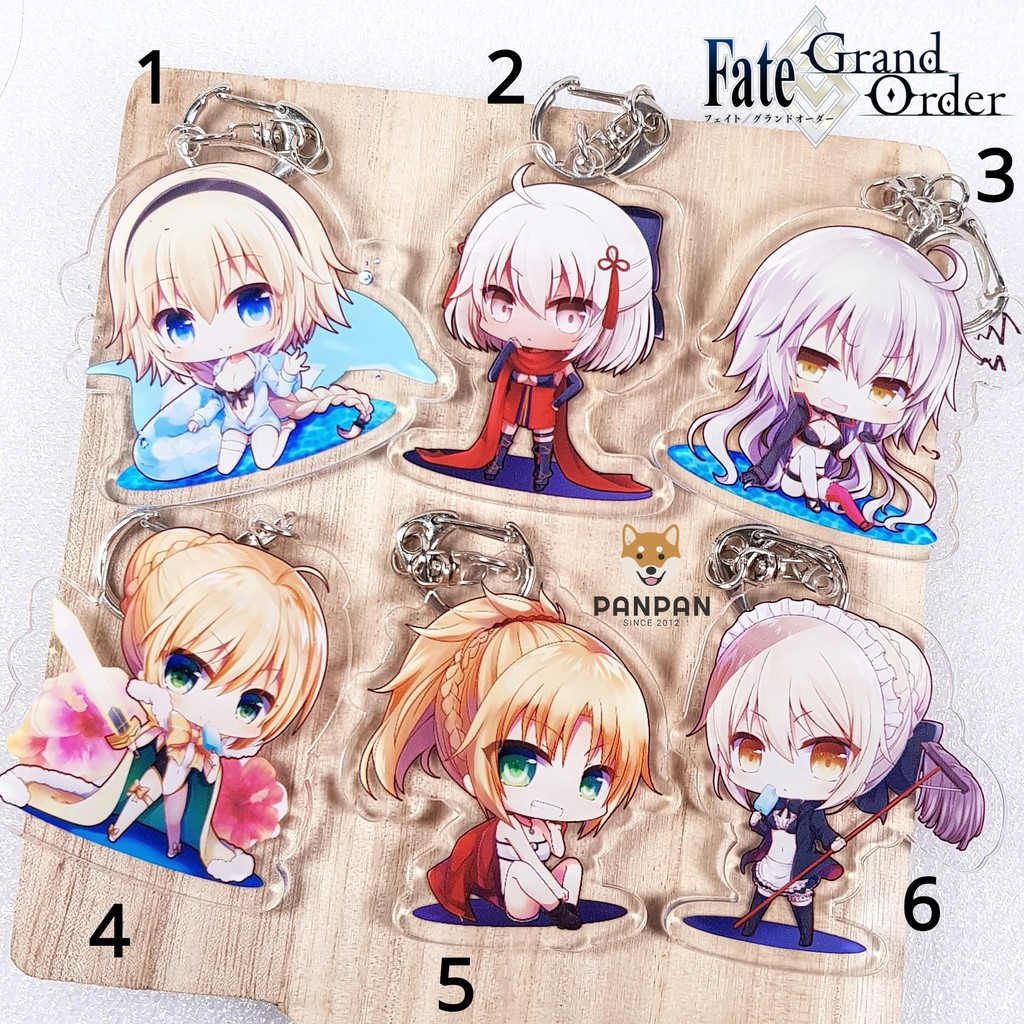 Móc khoá anime mica acrylic FGO Summer Skin (6cm)