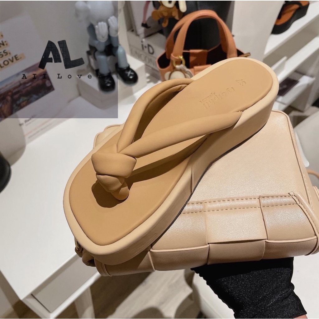 DÉP XUỒNG ALI LOVER - DÉP NỮ THỜI TRANG QUAI KẸP NÚT THẮT RÚT HIỆN ĐẠI ĐẾ BẰNG AD220948