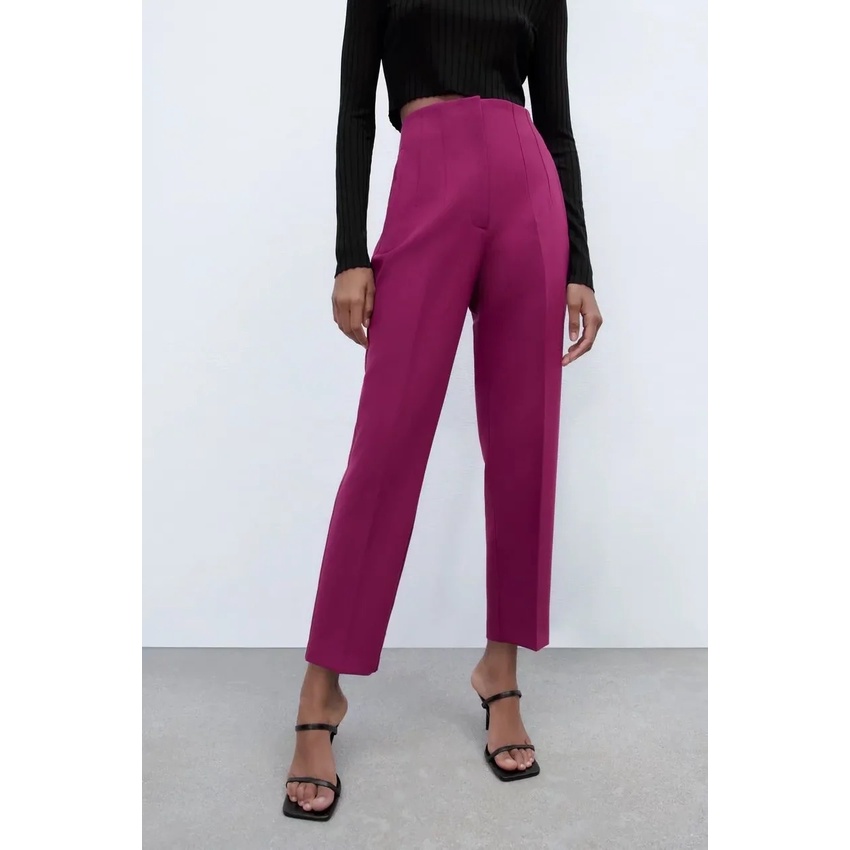 Quần Dài Zara Lưng Cao Hai Màu Thời Trang Cá Tính Trẻ Trung 7901432