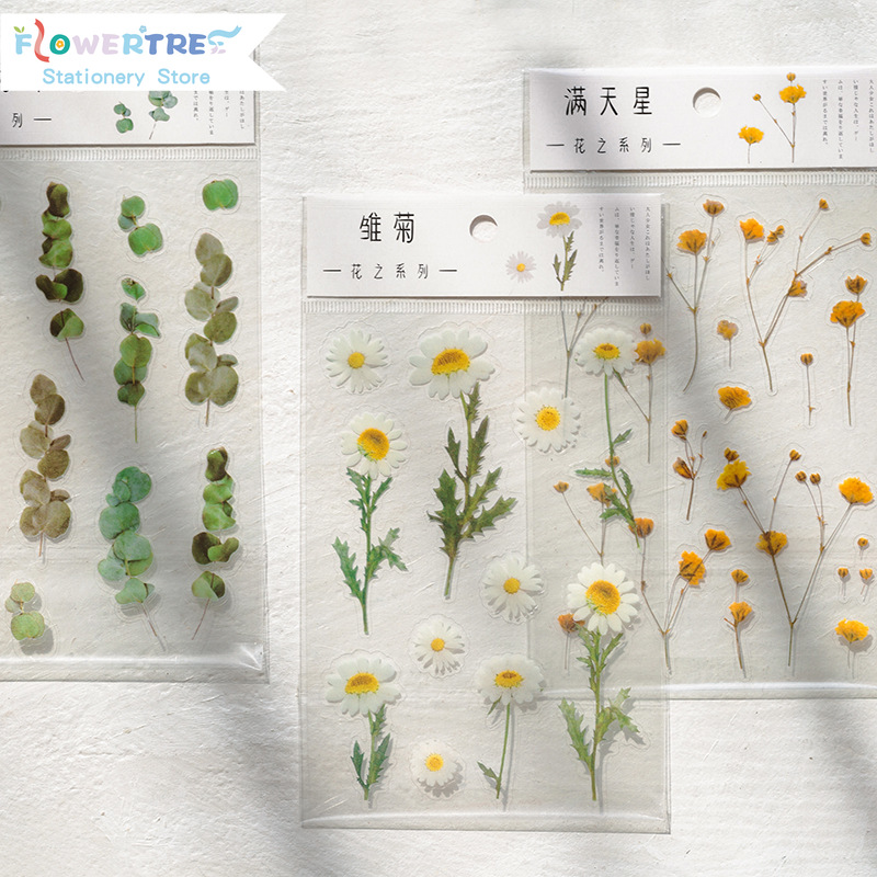 Flowertree Sticker Miếng dán hình bông hoa trang trí nhật ký