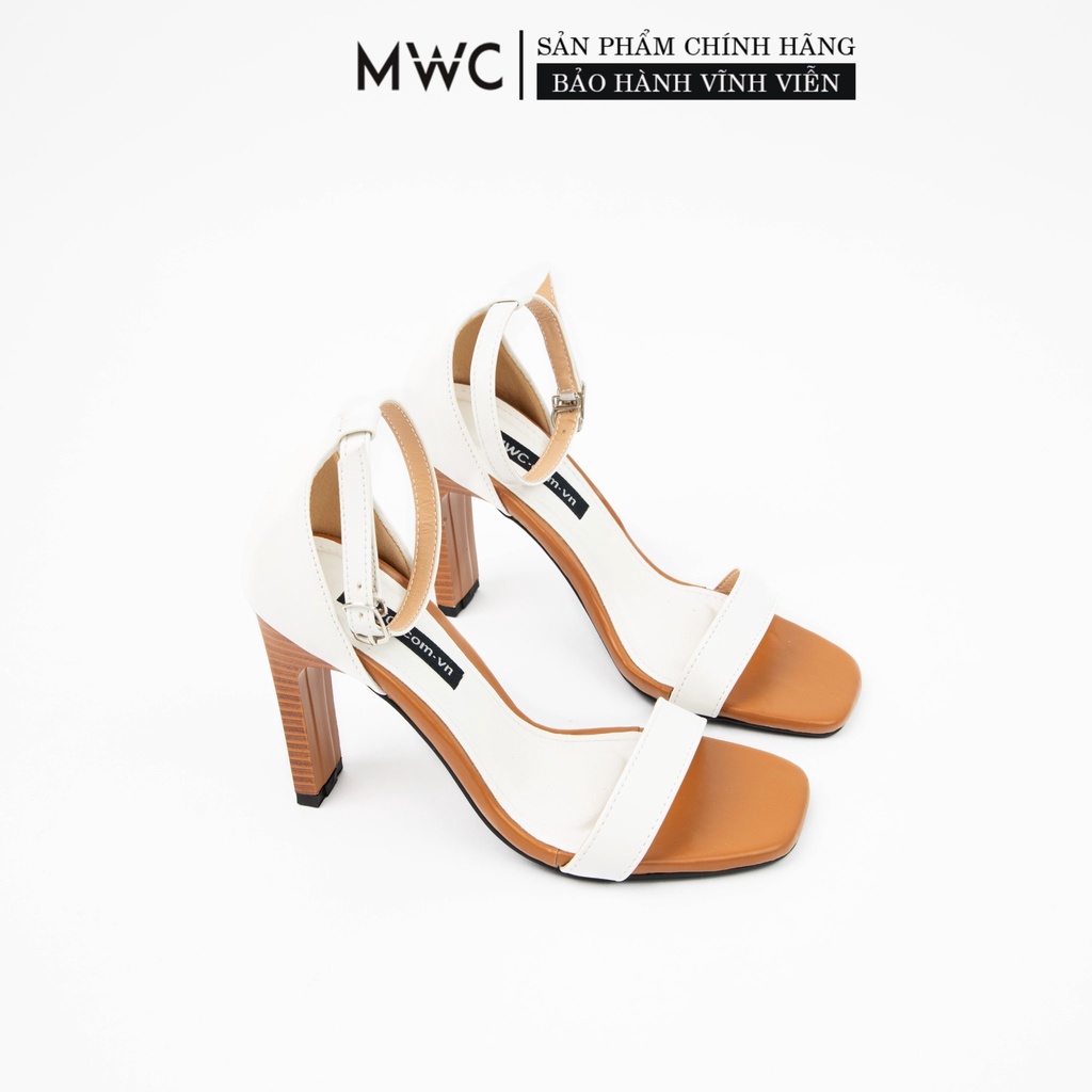 Giày cao gót nữ thời trang MWC cao gót quai ngang hở mũi gót vuông dẹp vân gỗ bít gót 2 màu thời thượng NUCG -11059