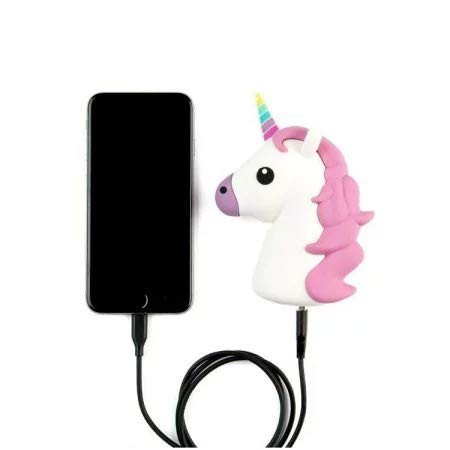 Sạc dự phòng mini hình unicorn trắng bờm hồng