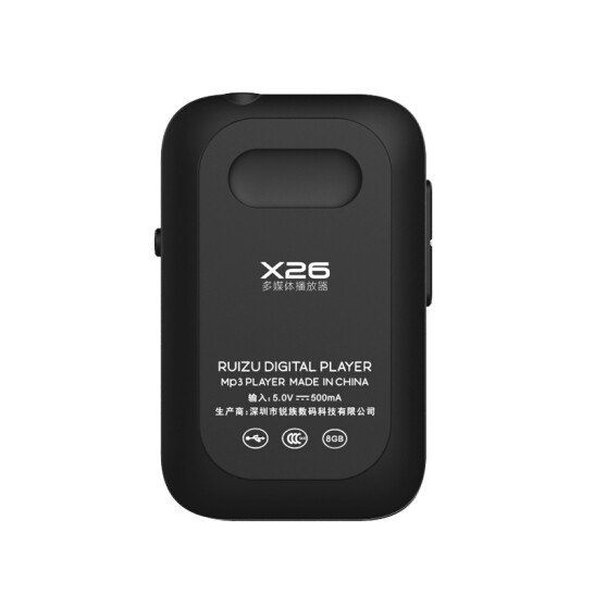 RUIZU X26 Sport Bluetooth MP3 Player 8gb Clip Mini with Screen Support FM,Recording,E-Book,Clock,Pedometer