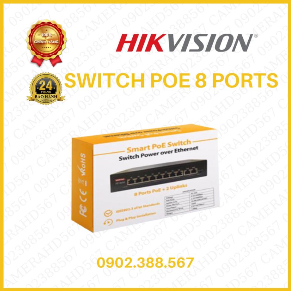 Switch Smart POE 8 Port + 2 Uplinks 10/100Mbps Cấp Nguồn Qua Mạng