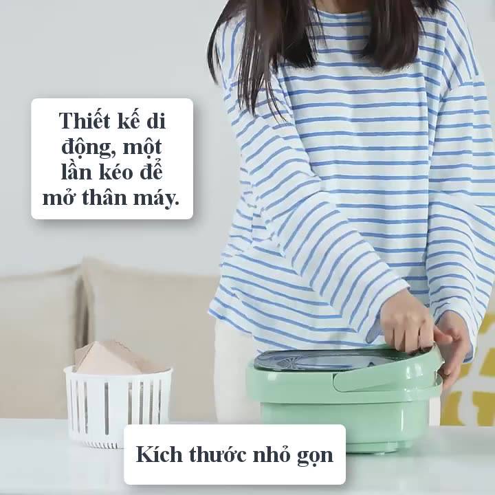 Máy giặt mini gấp gọn siêu tiện lợi, vắt khô, khử khuẩn bằng công nghệ mới, Máy giặt đồ gấp gọn đa năng giá rẻ