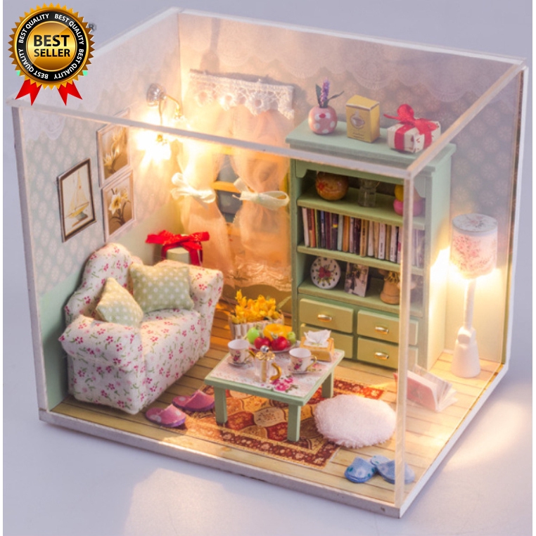 Creative DIY Doll House Furniture 3D Wooden Dollhouse Toys for Children Birthday Gifts M012