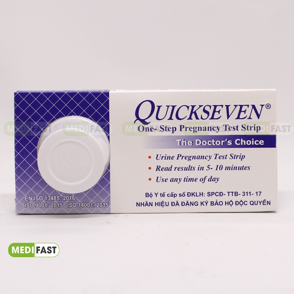 Que thử thai Quickseven - Nhanh, chính xác - giao hàng kín đáo, che tên - Hộp 24 que test