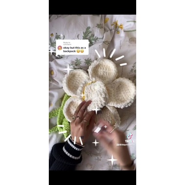 Crochet flowers balo bag/balo flowers