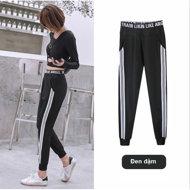 Quần Jogger thể thao nữ, Quần dài tập Gym Yoga Chạy bộ nữ phong cách