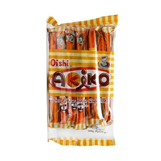 10 Bịch bánh que Akiko. Mỗi bịch gồm 20 que bánh ống nhân kem Akiko của oshi có 6 vị