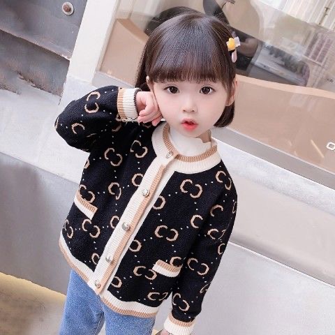 Áo len cardigan cổ tròn nhiều màu cho bé gái (10kg-35kg, cao 90-150cm) N01007