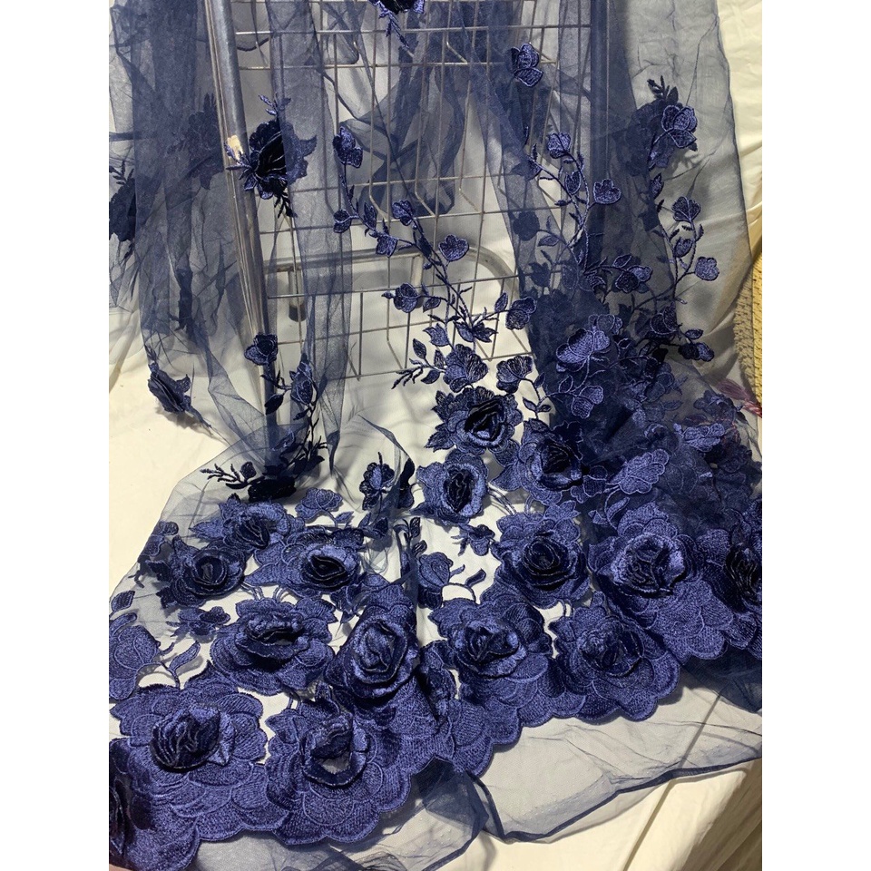 Vải Ren Hoa 3D Họa Tiết Xinh Xắn - Làm Phông Và Phụ Kiện Chụp Hình Trang Trí /Đồ Handmade/ Rèm Chửa/ Khăn Trải Bàn