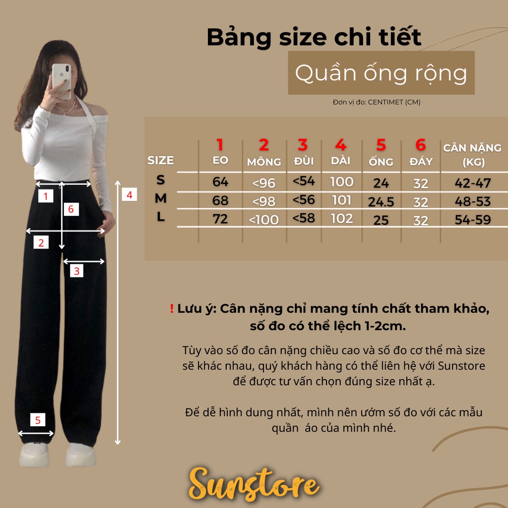 [Mã SKAMFSW175 giảm 10K đơn 50K] Quần culottes ống rộng suông dài chất dày cao cấp lưng cao cài nút Sun pant hình thật