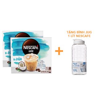  Cà phê hòa tan NESCAFÉ® Latte VỊ DỪA - COMBO 2 hộp x 10 gói x 20g