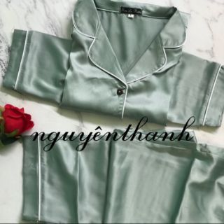 Bộ lụa satin dáng dài