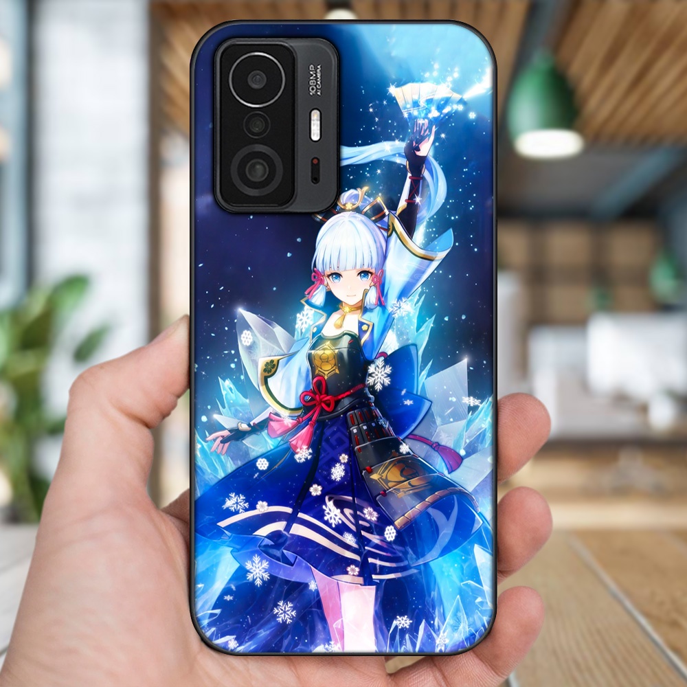 Ốp lưng Xiaomi 11T viền đen in hình Ayaka Genshin Impact
