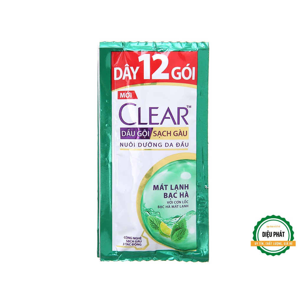 ⚡️ Dầu Gội Sạch Gàu Clear Mát Lạnh Bạc Hà 5.8ml x 12 gói