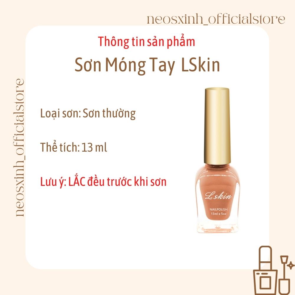 Sơn Móng Tay LSkin 13ml Màu Nude Đen Trắng Trong Suốt Kim Tuyến Pastel Tím - Neosxinh Nails