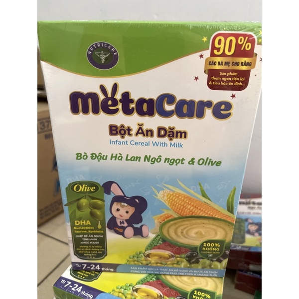 Bột ăn dặm Nutricare MetaCare bò đậu hà lan ngô ngọt & olive hộp 200g (7 - 24 tháng