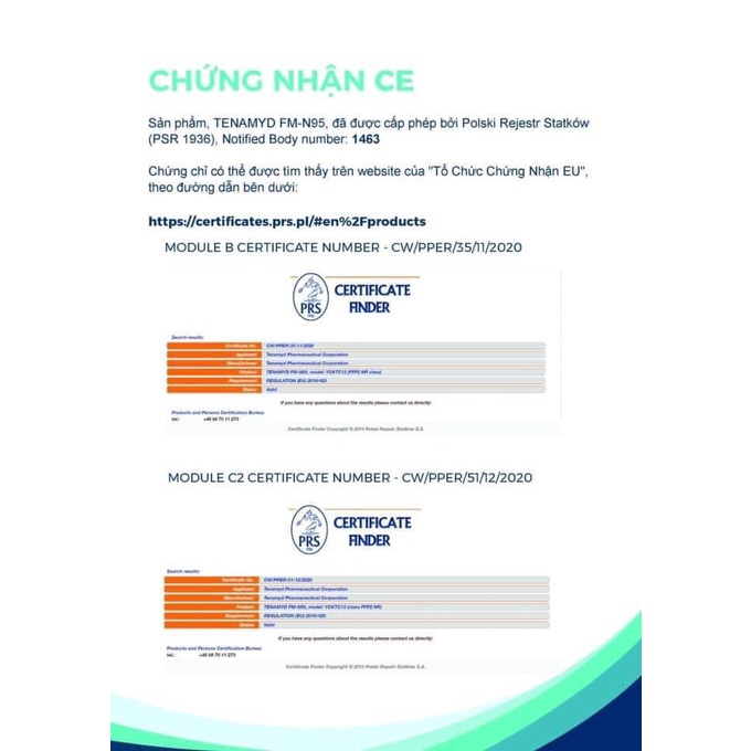 KHẨU TRANG KHÁNG KHUẨN N95 TENAMYD