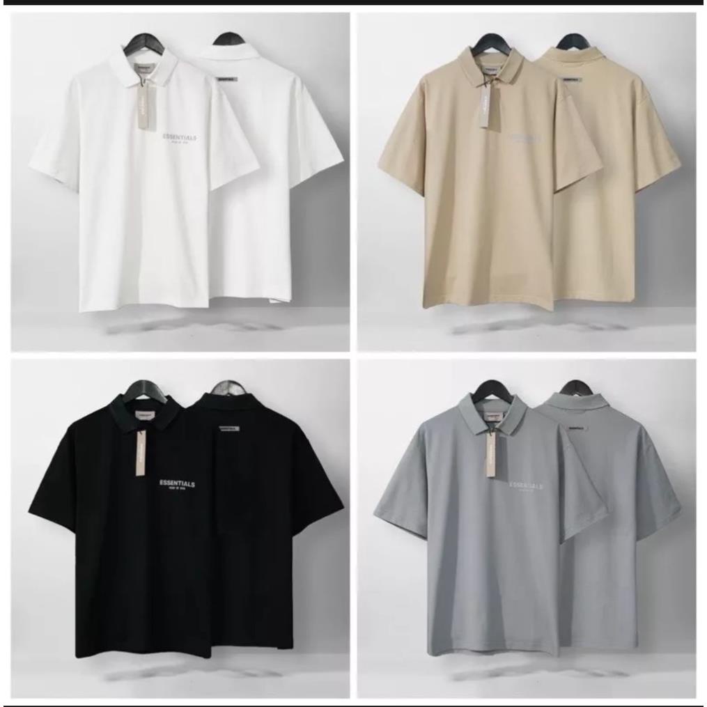Áo polo nam in chữ esential, áo thun polo cổ đức chất thun cá sấu thấm hút mồ hôi, áo thun nam, áo phông nam có cổ *